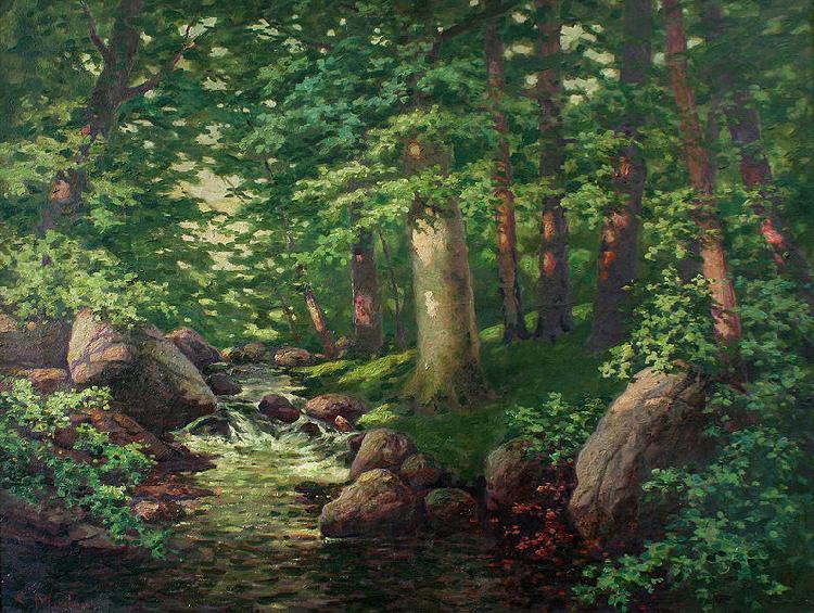 Charles Muller Woodland Stream oil painting picture